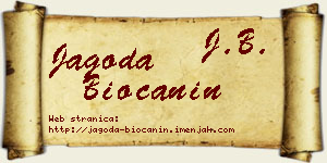 Jagoda Biočanin vizit kartica